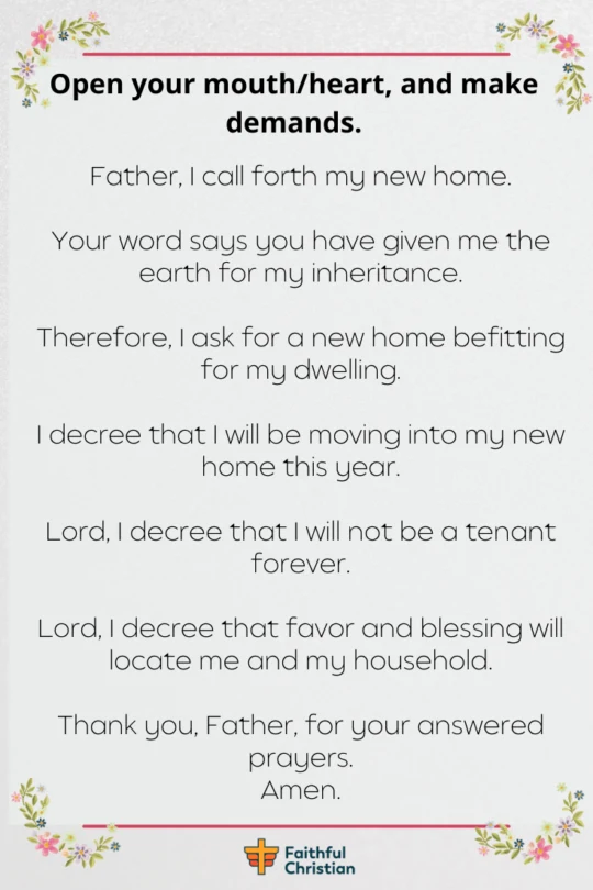 ¿Crees en Dios para un nuevo hogar? Esta oración es para ti.