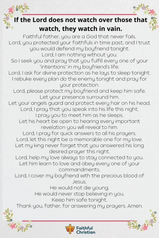7 oraciones de buenas noches para mi novio