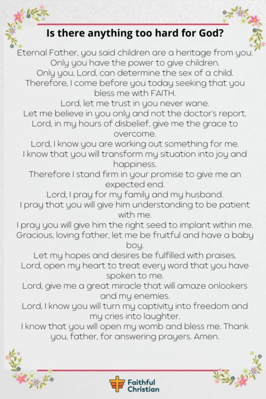 7 oraciones por un bebé niño [Open womb prayer]