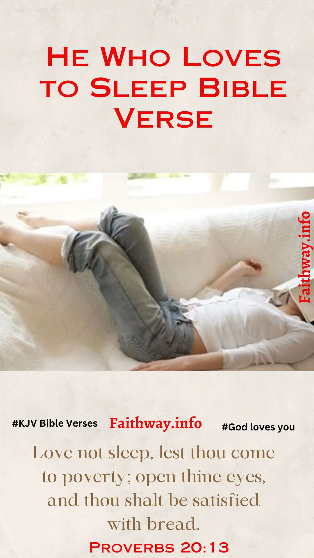 El que ama dormir Versículo bíblico: Escrituras KJV -