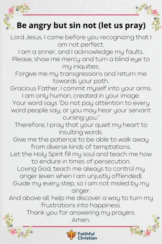 7 oraciones de liberación para controlar la ira, el odio y el temperamento