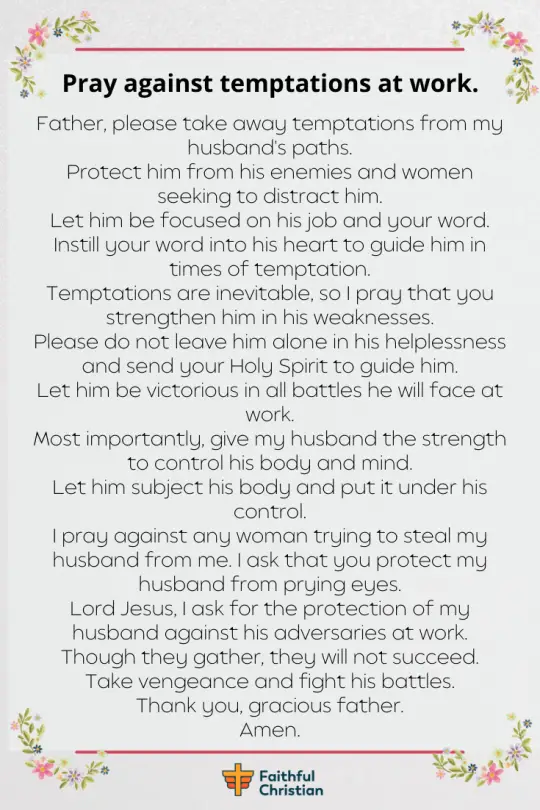 7 oraciones poderosas para mi esposo en el trabajo, en el trabajo y en el lugar de trabajo