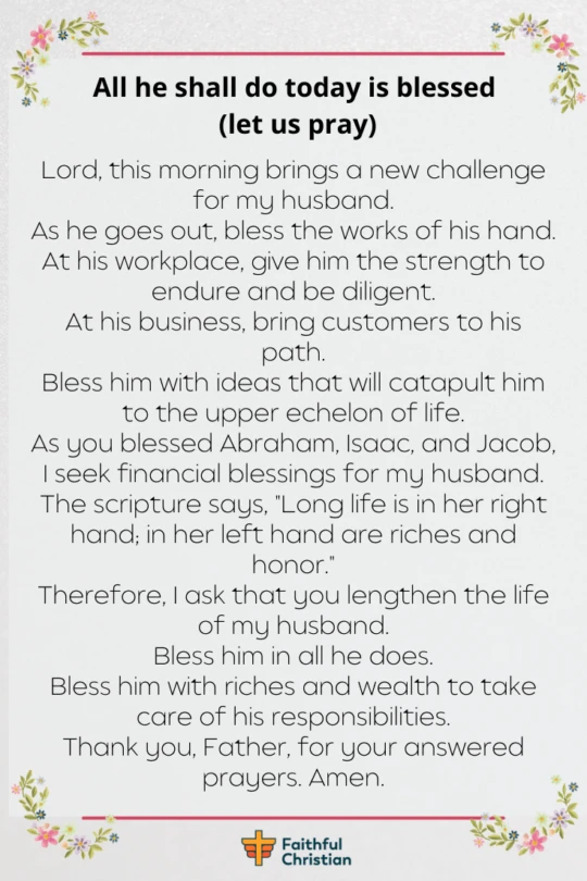 7 oraciones de buenos días para mi esposo (con versículos de la Biblia)