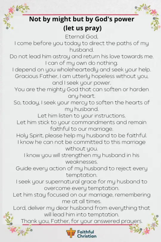 7 oraciones para que tu marido sea fiel y honesto