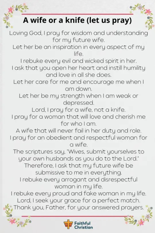 7 oraciones por mi futura esposa (con versículos de la Biblia)