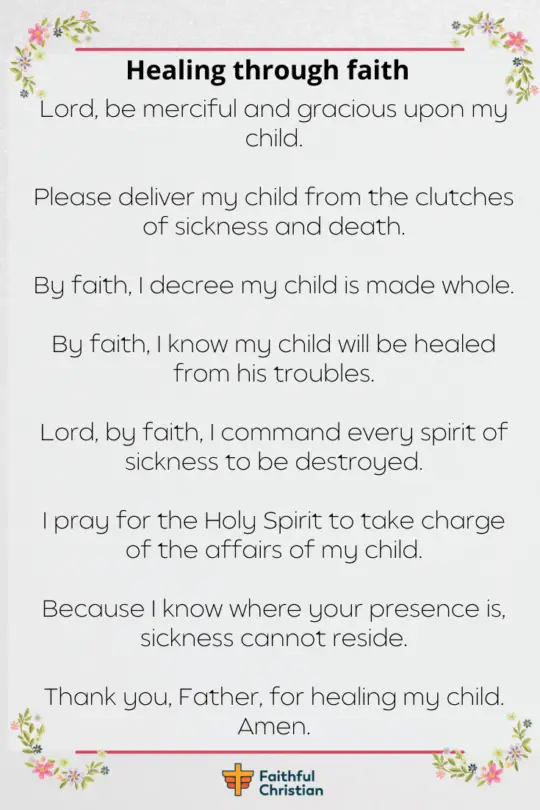Poderosa oración curativa para un niño enfermo (con versículos bíblicos)