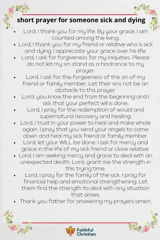 7 oraciones por alguien que está muriendo con versículos de la Biblia: [Peaceful death]