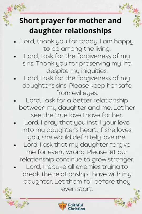 7 oraciones por la relación madre e hija