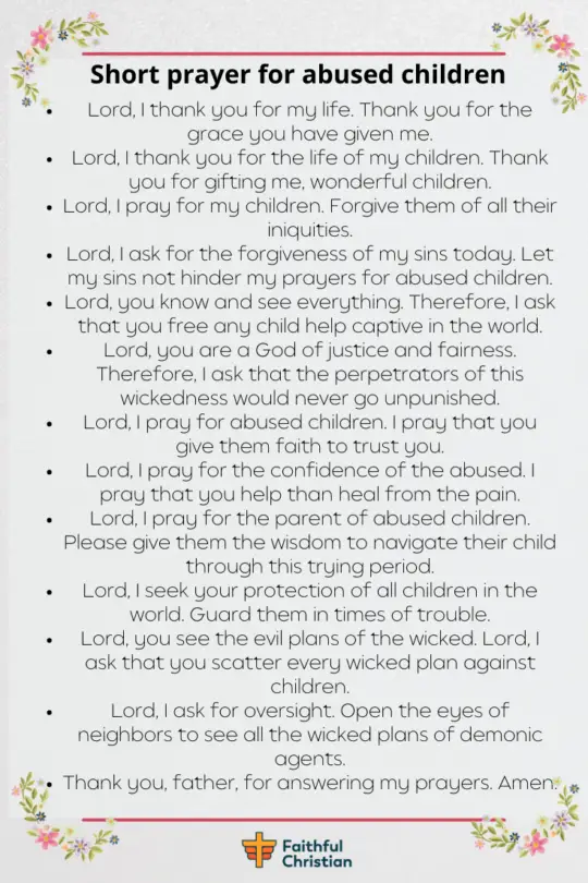 7 oraciones por niños maltratados: un llamado a la acción