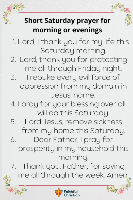 7 oraciones y bendiciones del sábado por la mañana (para el fin de semana)