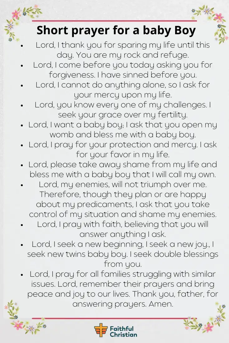 7 oraciones por un bebé niño [Open womb prayer]