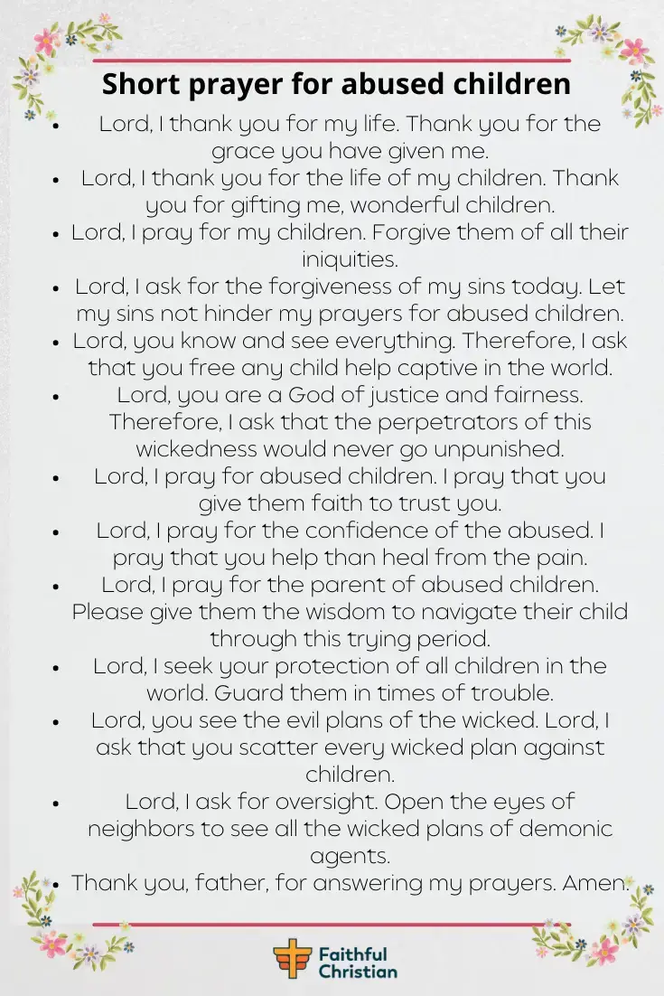 7 oraciones por niños maltratados: un llamado a la acción